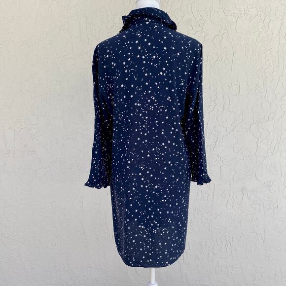 KATE SPADE Silk Navy Blue & Stars Dress Sz S Nautical Patriotic Summer 4th July - Picture 6 of 12